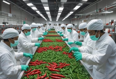 Close-up of freshly harvested green vegetables in a wooden crate, ready for export.