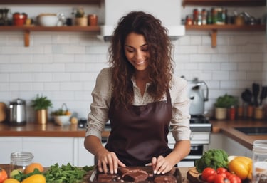 Close-up of a beautifully plated healthy dessert with fresh berries and mint leaves.