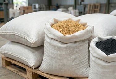 Packaging formats for rice husk bulk supply