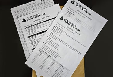 Document support before ordering raw rice husk and rice husk ash