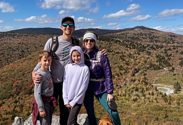 Healthy Chattanooga family hiking outdoors