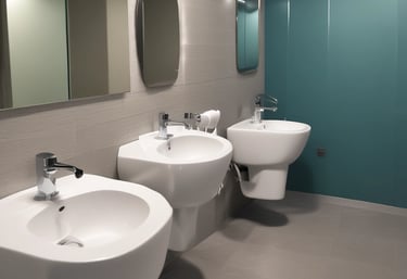 Professional cleaner carefully polishing a wooden floor in a stylish office space.