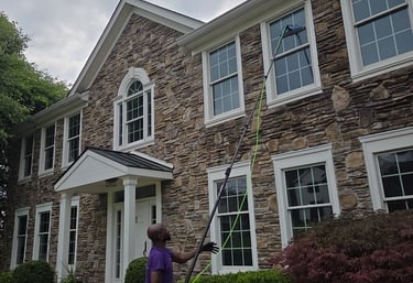 Water fed pole window cleaning for homes