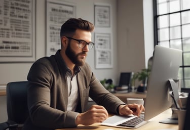 A sleek digital interface showcasing vibrant purple and blue gradients with smooth animations.