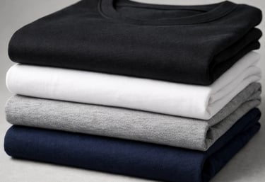 a stack of folded folded folded folded t - shirts