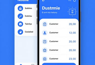 Multiple smartphone screens displaying a mobile health and fitness app interface with data tracking features.