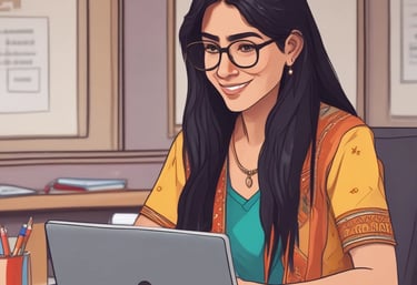 A student attentively solving quant problems during an online session.