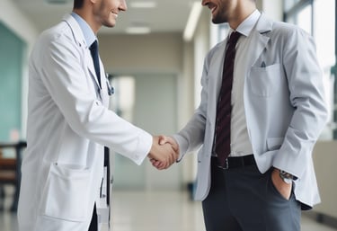 Organized medical products neatly stocked on shelves in a supply warehouse.
