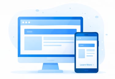 Responsive website dashboard displayed on modern desktop & mobile