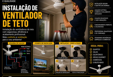 instalação de ventilador de teto eletricista
