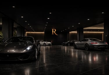 The Reserve NYC: Luxury car storage featuring Ferrari and Porsche.
