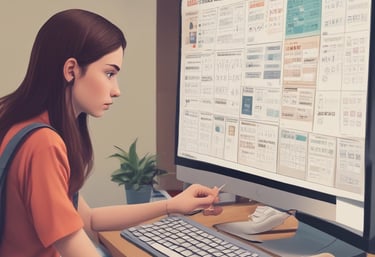 A sleek modern dashboard interface showing different university system options with Pantone color accents.