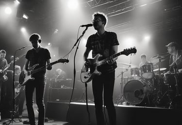 Live band performing under warm stage lights in an intimate venue