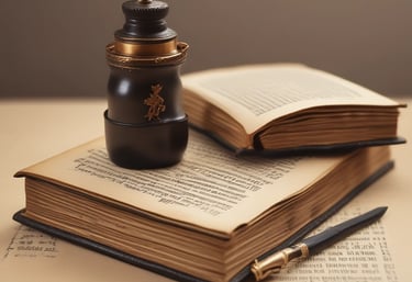 Young people collaborating over books and manuscripts in a cozy studio setting.