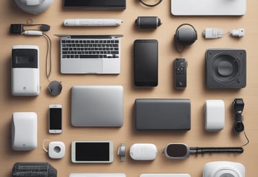 A calm workspace with a laptop displaying the calrue360 website on a soft blue background.