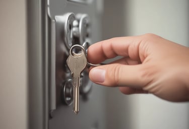 Close-up of hands exchanging bank cards and documents in a professional setting.