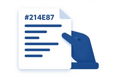 Minimalist graphic of a large document being passed through a compressor tool, emerging smaller, with progress bars in #214E87 blue.