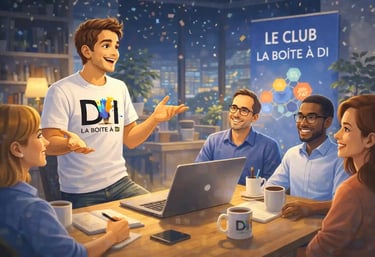 Club La Boîte à DI : communauté d’entraide en reconversion numérique après 40 ans animée par Dam.