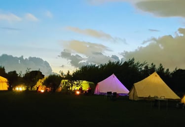 campsite by night let it glow