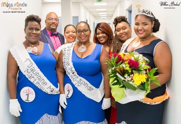 Olympe Loiseau, présidente du comité Miss Ronde Martinique et son équipe et ses élues