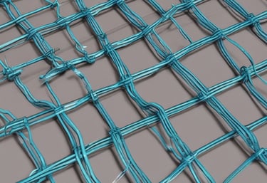 Photo of galvanized wire mesh rolls stacked in a factory setting.