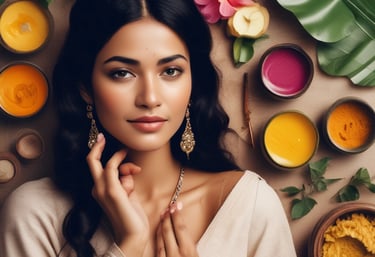 A yoga instructor leading a small group outdoors surrounded by greenery.