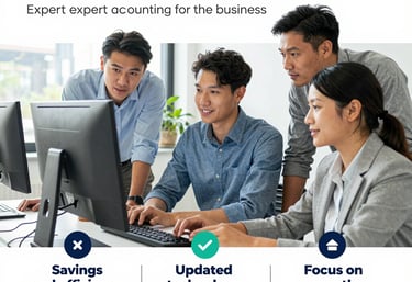 Close-up of hands typing on a laptop with financial charts on screen.