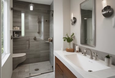 A skilled worker painting a bright, freshly renovated kitchen wall.