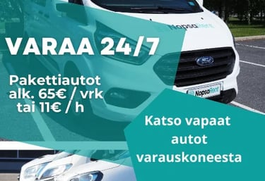 Pakettiautot alkaen 11€/h, 65€/pv Suuret ja pienet pakettiautot - laaja valikoima
