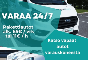 Pakettiautot alkaen 11€/h, 65€/pv Suuret ja pienet pakettiautot - laaja valikoima