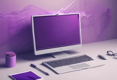 A professional working on a laptop designing a construction company website.