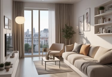 A professional concierge coordinating tasks efficiently on a tablet in a modern rental property.