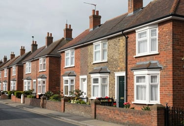 Row of houses providing an example of a epc relevant property