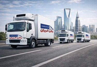 ركن الريان أفضل شركة نقل مبرد ومجمد بين مدن السعودية تقدم خدمات احترافية لنقل المواد الغذائية والأدو