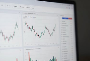 A digital screen displaying organized financial charts and graphs with a focus on clear communication and data-driven insights.