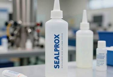 Close-up shot of hands applying silicone sealant carefully on a window frame during construction.