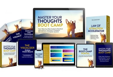 Manifestation Boot Camp online program featuring eBooks, exercises, and visualization courses for pe