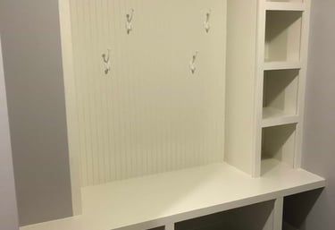 chicopee ma custom built in shoe rack painted ivory white