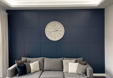 Modern installation with LED lighting in contemporary living room