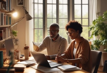 A diverse group of learners engaged in a hands-on digital skills workshop.