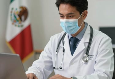 Close-up of a hospital staff member using a tablet with health technology software.