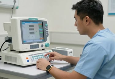Close-up of AI interface showing hospital workflow optimization metrics.