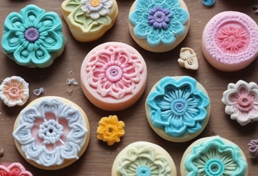 A cozy home workspace with crafting materials and a laptop open to an online course.