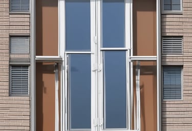 Close-up of sleek aluminium window frames installed in a modern Indian home.