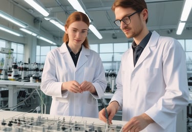 A consultant discussing renewable energy plans with a client in a bright office.