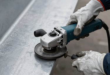 Surface prep on metal ship