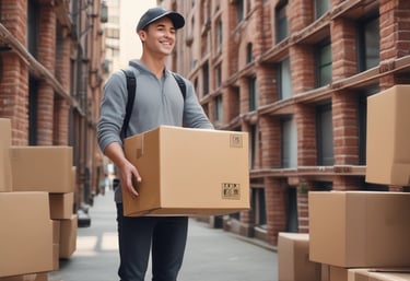 Customer checking package status on a smartphone app.