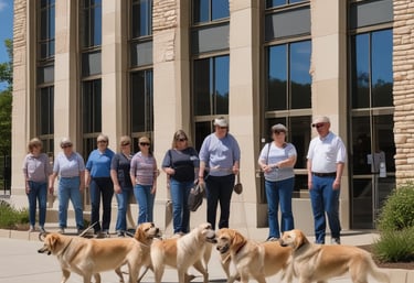 Guide dog training for the visually impaired and blind and handing out white canes Kansas, KABVI