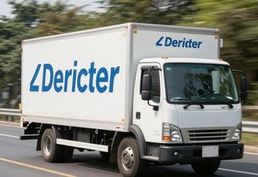 A smiling delivery person handing over a beautifully packaged skincare box to a happy customer at their doorstep.