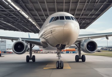 A sleek airplane soaring above clouds during sunset, symbolizing reliable aviation services.